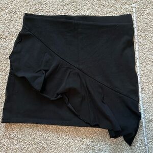 Forever 21 Mini Ruffle Pencil Bodycon Black Skirt Size Small